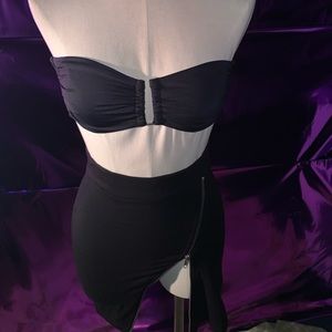 Tube top and skirt 2 piece set adjustable zipper